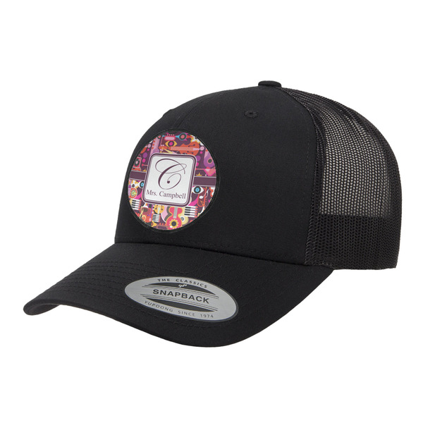 Custom Abstract Music Trucker Hat - Black (Personalized)