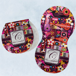 Abstract Music Burp Pads - Velour - Set of 2 w/ Name and Initial