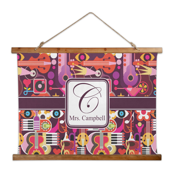 Custom Abstract Music Wall Hanging Tapestry - Wide (Personalized)