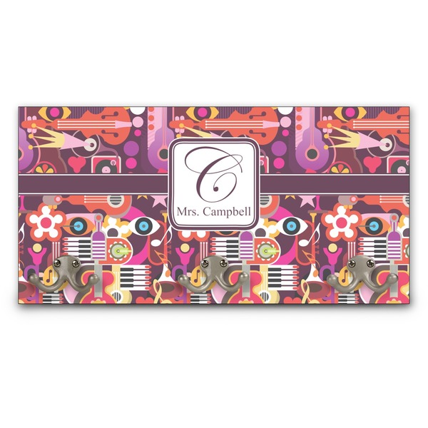 Custom Abstract Music Wall Mounted Coat Rack (Personalized)