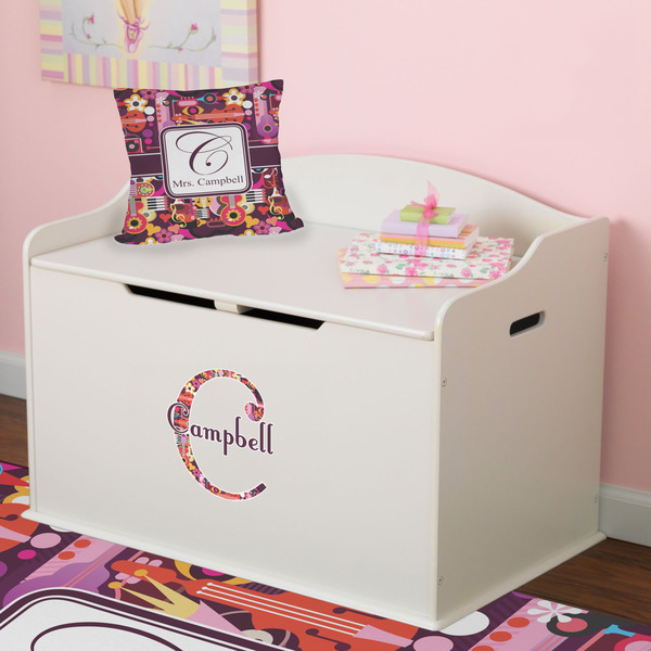 Abstract Music Wall Name & Initial Small on Toy Chest