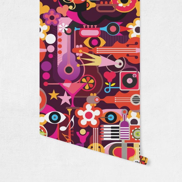 Abstract Music Wallpaper on Wall