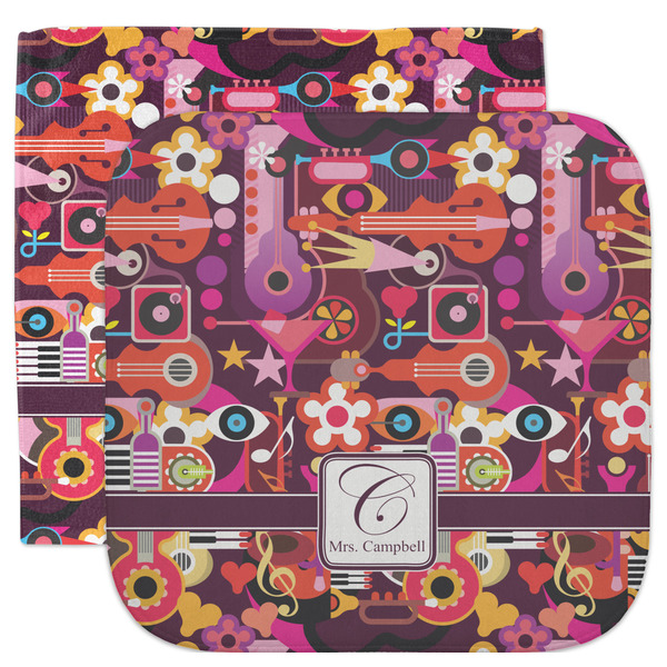Custom Abstract Music Facecloth / Wash Cloth (Personalized)