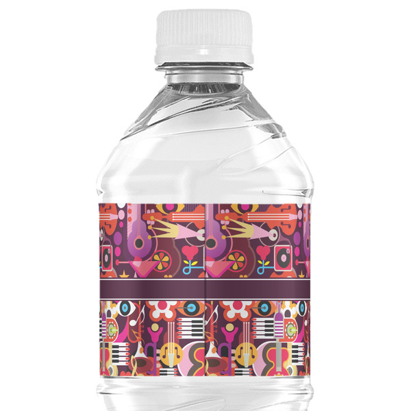 Abstract Music Water Bottle Label - Back View