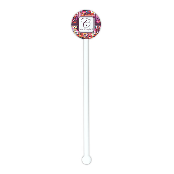 Abstract Music White Plastic 5.5" Stir Stick - Round - Single Stick