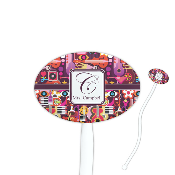 Custom Abstract Music Oval Plastic Stir Sticks (Personalized)