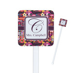 Abstract Music Square Plastic Stir Sticks (Personalized)