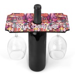 Abstract Music Wine Bottle & Glass Holder (Personalized)