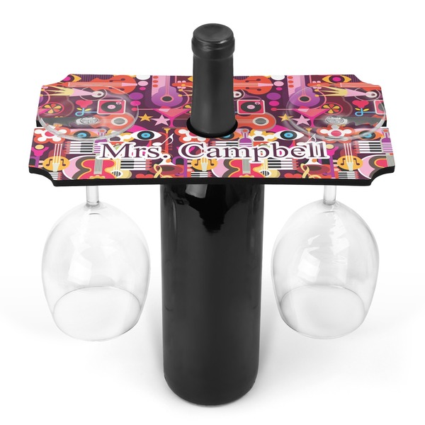 Custom Abstract Music Wine Bottle & Glass Holder (Personalized)