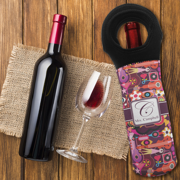 Abstract Music Wine Tote Bag - FLATLAY