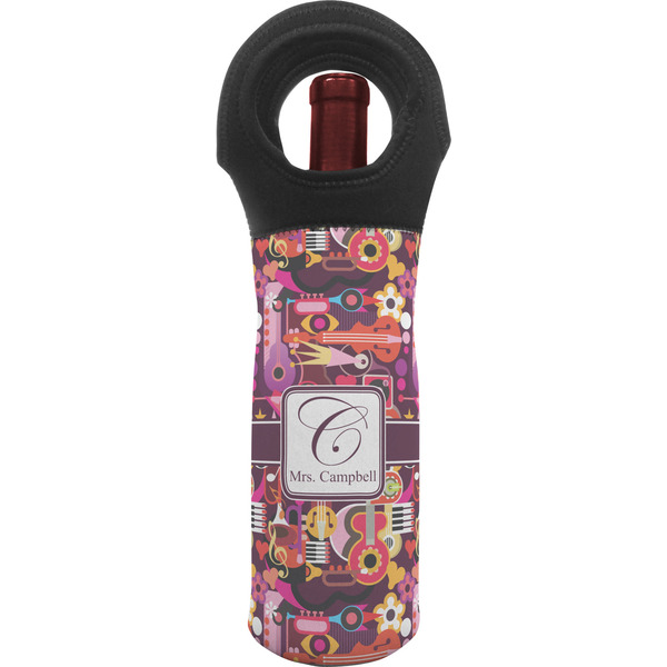 Custom Abstract Music Wine Tote Bag (Personalized)