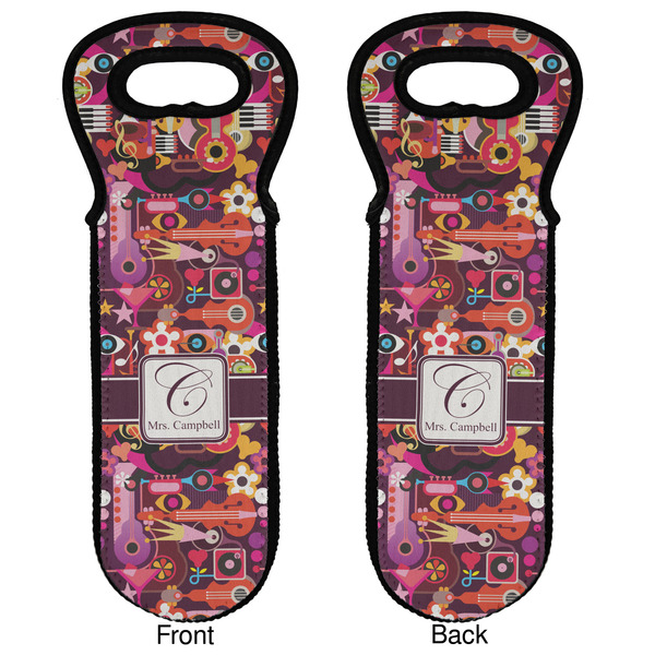 Abstract Music Wine Tote Front & Back