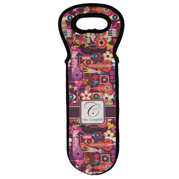Custom Abstract Music Wine Tote Bag (Personalized)