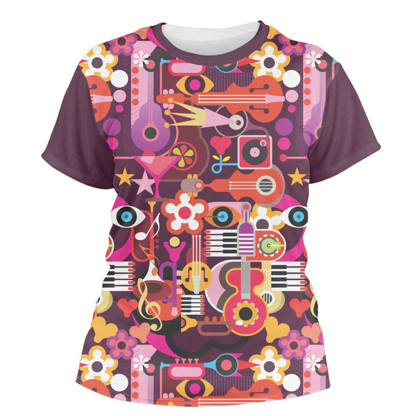 Custom Abstract Music Women's Crew T-Shirt - Small