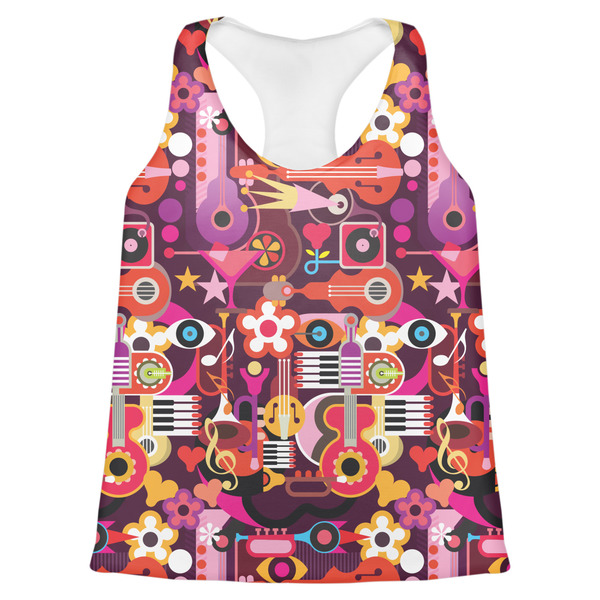 Custom Abstract Music Womens Racerback Tank Top - X Large