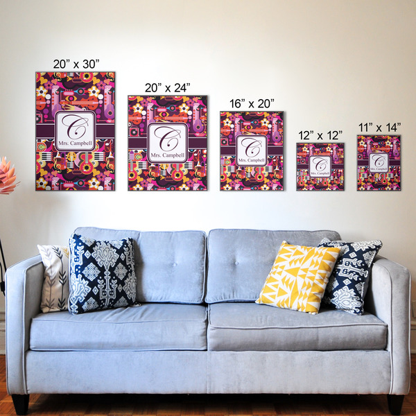 Abstract Music Wood Prints - Size Comparison