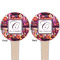 Abstract Music Wooden 4" Food Pick - Round - Double Sided - Front & Back