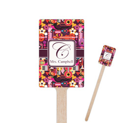Abstract Music 6.25" Rectangle Wooden Stir Sticks - Double Sided (Personalized)
