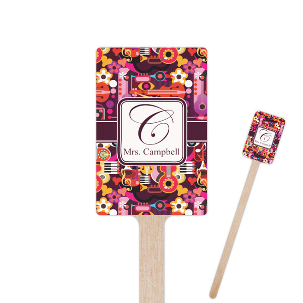 Custom Abstract Music 6.25" Rectangle Wooden Stir Sticks - Double Sided (Personalized)