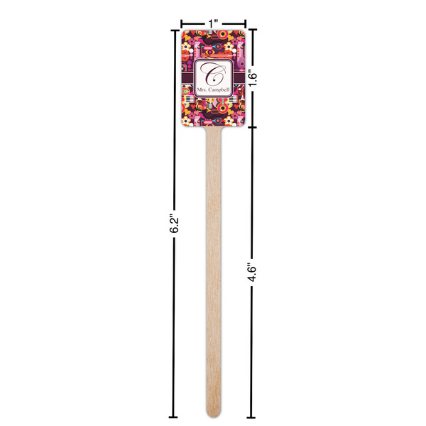 Abstract Music Wooden 6.25" Stir Stick - Rectangular - Dimensions