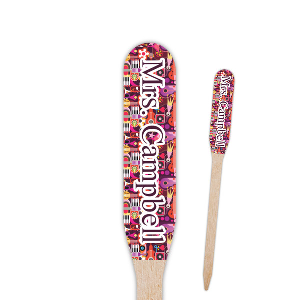 Custom Abstract Music Paddle Wooden Food Picks (Personalized)