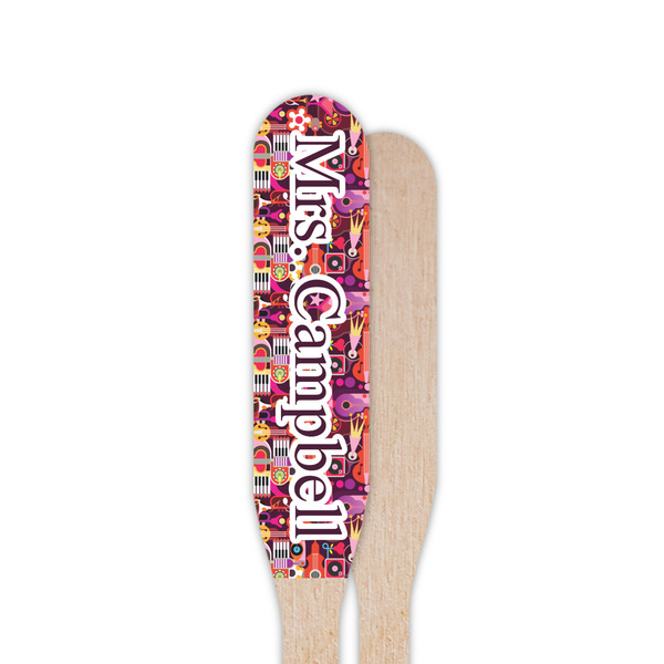 Abstract Music Wooden Food Pick - Paddle - Single Sided - Front & Back