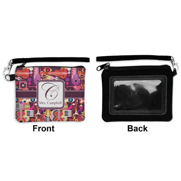 Abstract Music Wristlet ID Cases - Front & Back