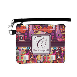 Abstract Music Wristlet ID Case w/ Name and Initial
