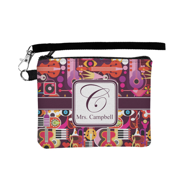 Custom Abstract Music Wristlet ID Case w/ Name and Initial