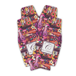 Abstract Music Zipper Bottle Cooler - Set of 4 (Personalized)