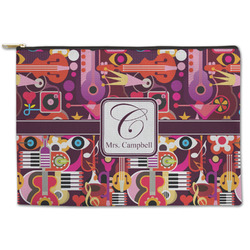Abstract Music Zipper Pouch - Large - 12.5"x8.5" (Personalized)