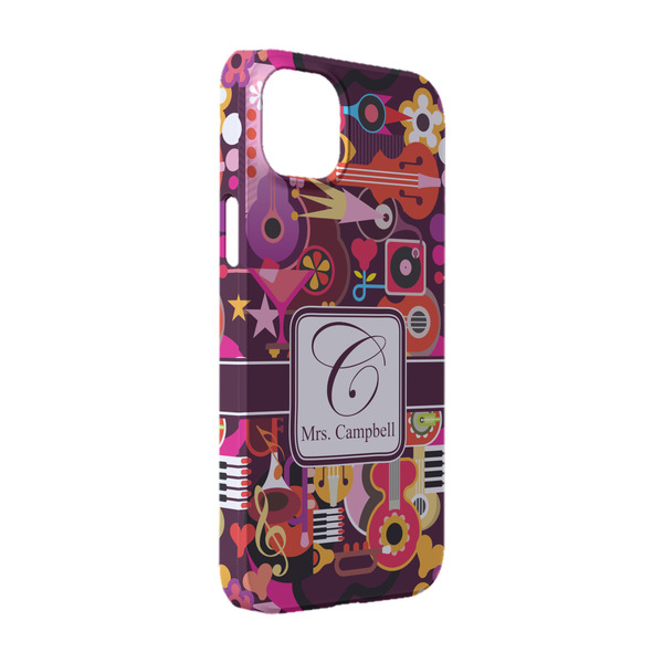 Custom Abstract Music iPhone Case - Plastic - iPhone 14 (Personalized)