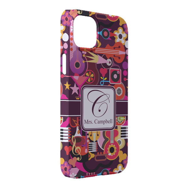 Custom Abstract Music iPhone Case - Plastic - iPhone 14 Plus (Personalized)