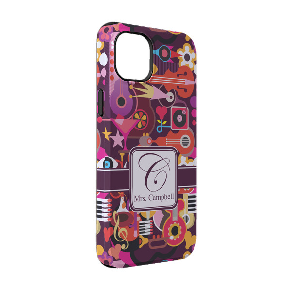Custom Abstract Music iPhone Case - Rubber Lined - iPhone 14 Pro (Personalized)