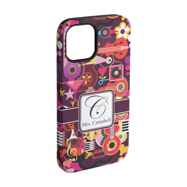 Custom Abstract Music iPhone Case - Rubber Lined - iPhone 15 (Personalized)