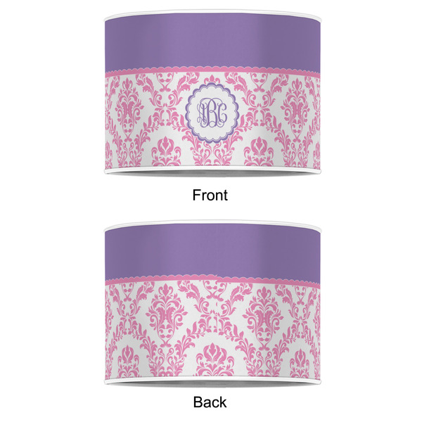 Pink, White & Purple Damask 12" Drum Lampshade - APPROVAL (Poly Film)