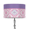 Pink, White & Purple Damask 12" Drum Lampshade - ON STAND (Fabric)