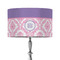 Pink, White & Purple Damask 12" Drum Lamp Shade - Fabric (Personalized)