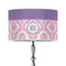 Pink, White & Purple Damask 12" Drum Lamp Shade - Poly-film (Personalized)