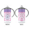 Pink, White & Purple Damask 12 oz Stainless Steel Sippy Cups - APPROVAL