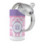 Pink, White & Purple Damask 12 oz Stainless Steel Sippy Cups - Top Off