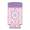 Pink, White & Purple Damask Can Cooler (tall 12 oz) (Personalized)