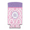 Pink, White & Purple Damask 12oz Tall Can Sleeve - Set of 4 - FRONT
