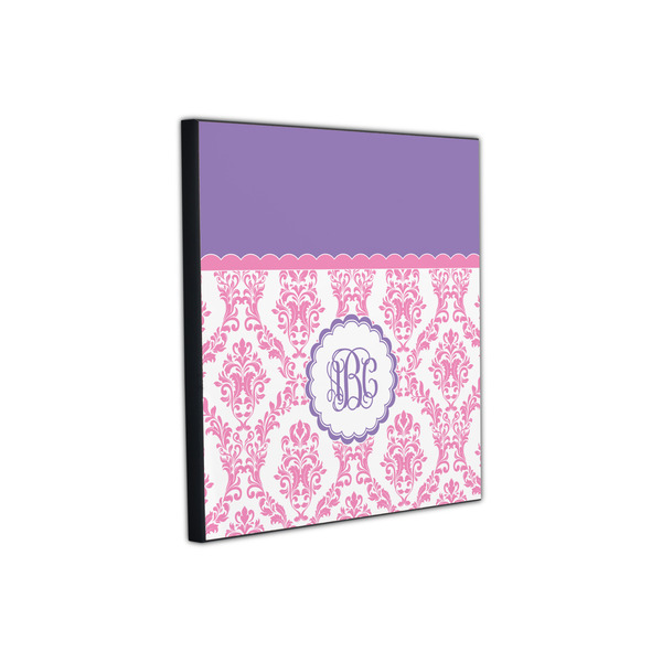 Pink, White & Purple Damask 12x12 Wood Print - Angle View