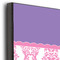 Pink, White & Purple Damask 12x12 Wood Print - Closeup