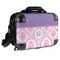 Pink, White & Purple Damask 15" Hard Shell Briefcase - FRONT