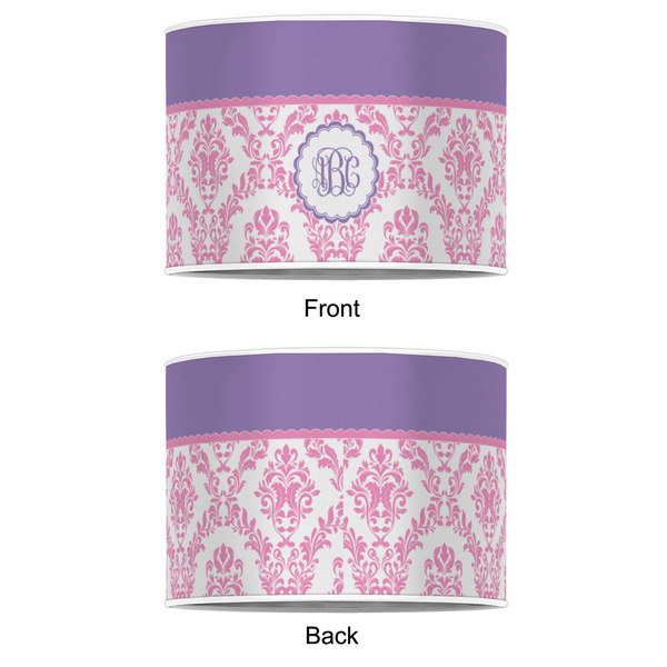 Pink, White & Purple Damask 16" Drum Lampshade - APPROVAL (Poly Film)