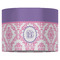 Pink, White & Purple Damask 16" Drum Lampshade - FRONT (Fabric)