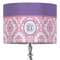 Pink, White & Purple Damask 16" Drum Lampshade - ON STAND (Fabric)