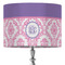 Pink, White & Purple Damask 16" Drum Lamp Shade - Fabric (Personalized)